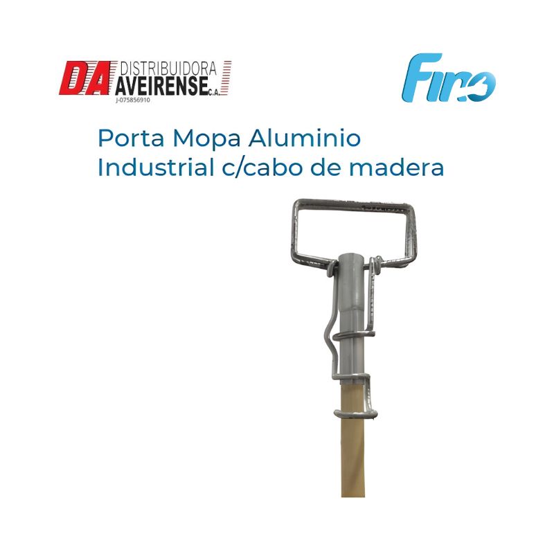 Porta Mopa Aluminio Industrial c/cabo de Madera.