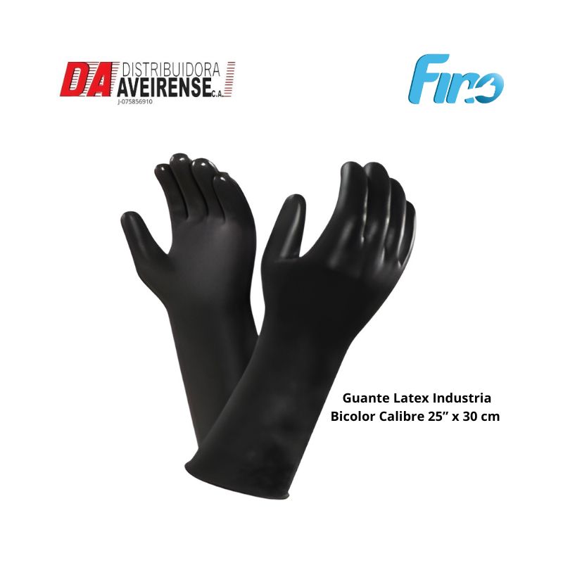 Guante Latex Industria Bicolor Calibre 25” x 30 cm T-9.