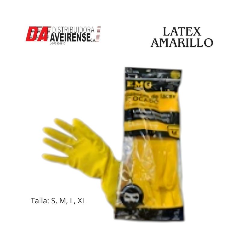 Guantes LATEX AMARILLO Talla S.