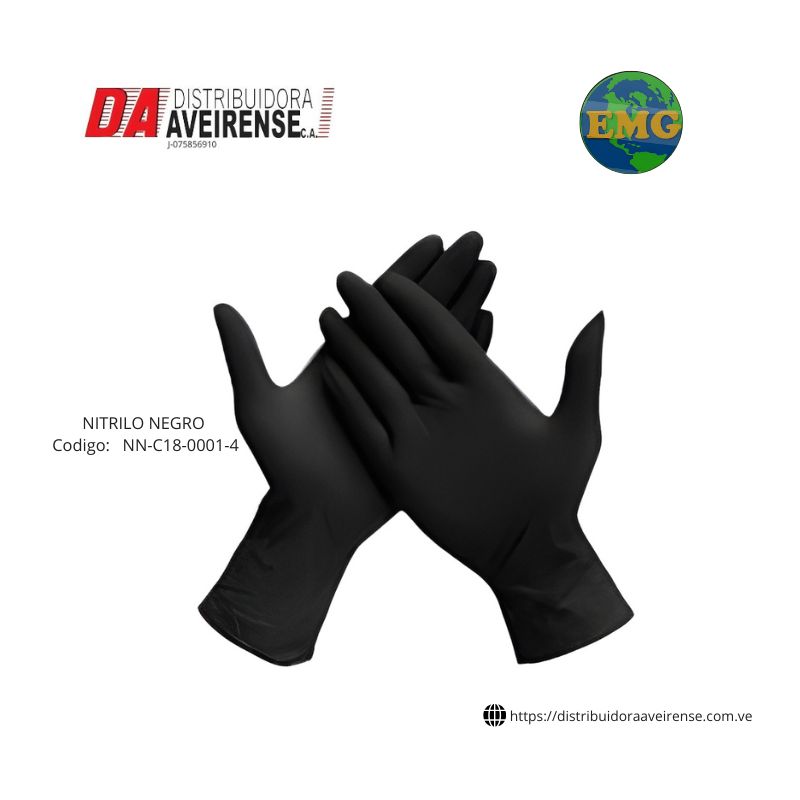 Guante NITRILO NEGRO Talla XL.