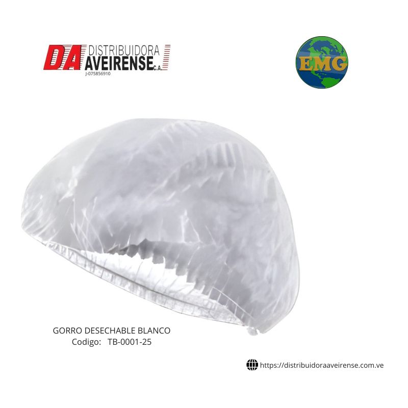 GORRO DESECHABLE BLANCO.