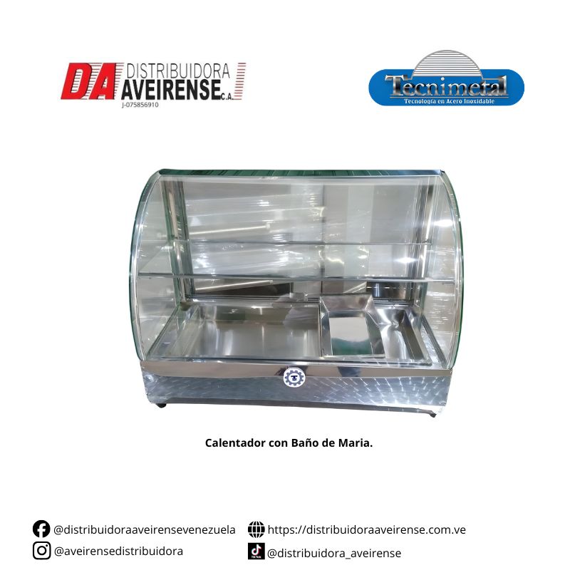Calentador Baño de Maria  GAS 50cm.  con 3 bandejas incluidas en acero inoxidable