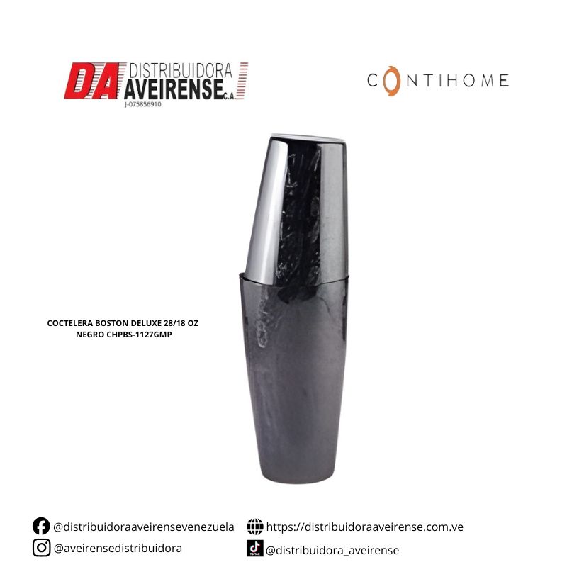 COCTELERA BOSTON DELUXE 28/18 OZ NEGRO CHPBS-1127GMP.