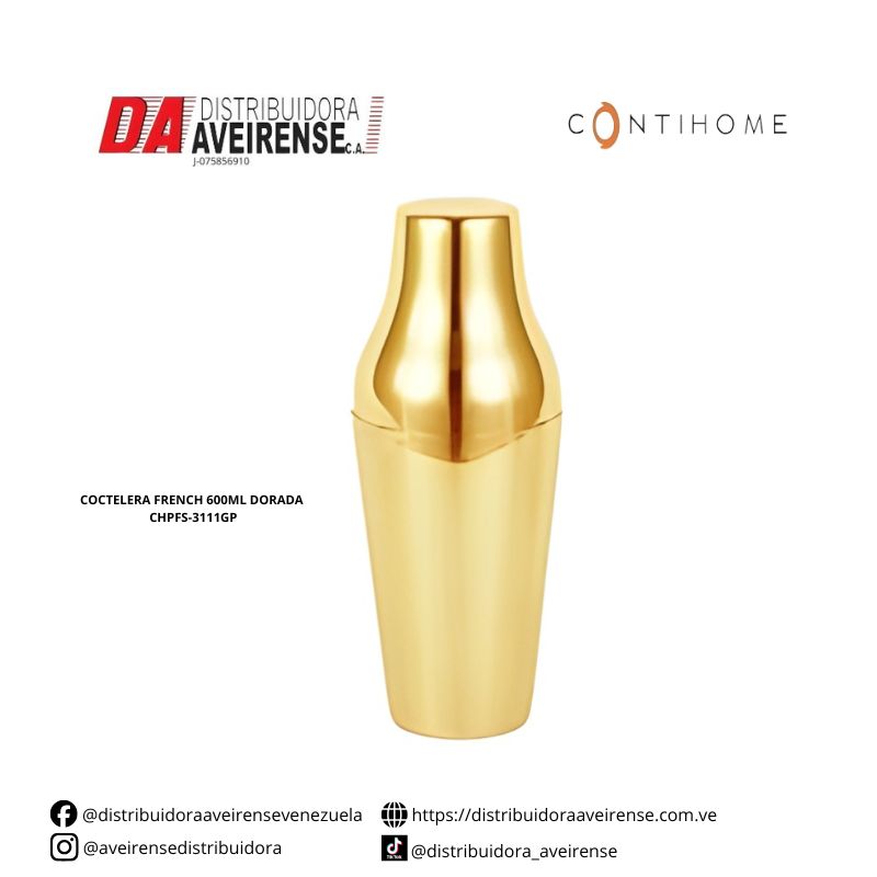 COCTELERA FRENCH 600ML DORADA CHPFS-3111GP.