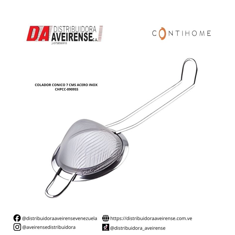 COLADOR CONICO 7 CMS ACERO INOX CHPCC-0909SS.