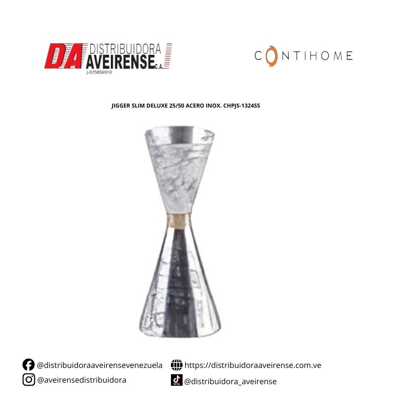 JIGGER SLIM DELUXE 25/50 ACERO INOX. CHPJS-1324SS.