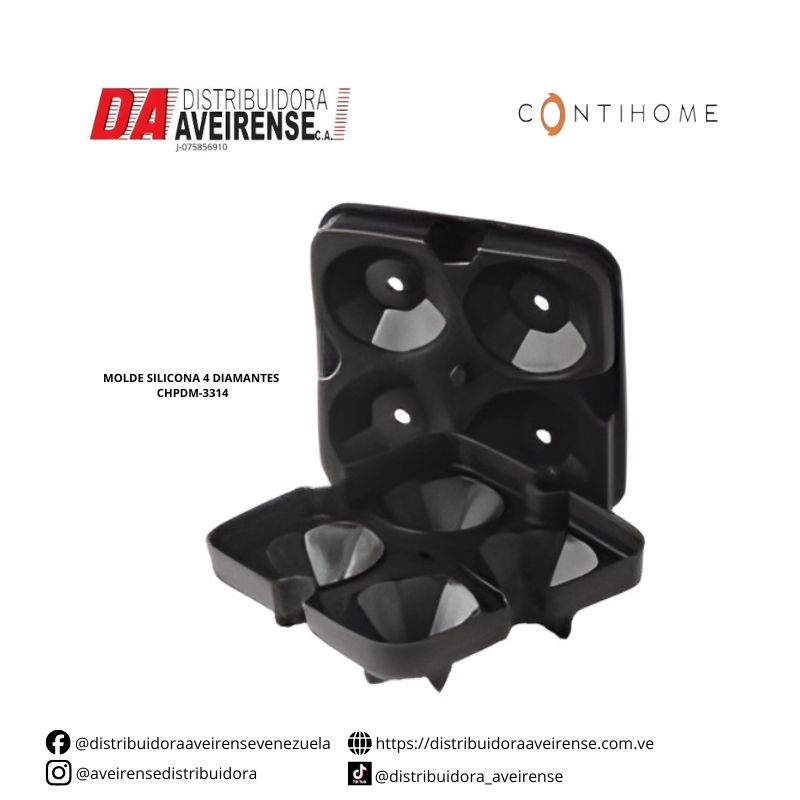 MOLDE SILICONA 4 DIAMANTES CHPDM-3314.