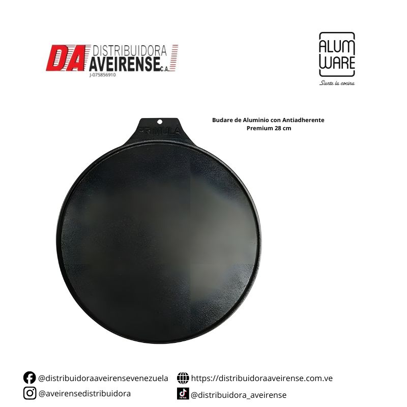 Budare de Aluminio con Antiadherente Premium 28 cm.
