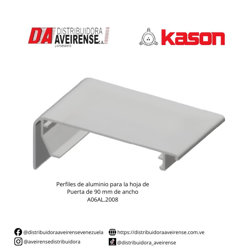 Perfiles de aluminio para la hoja de Puerta de 90 mm de ancho A06AL.2008.