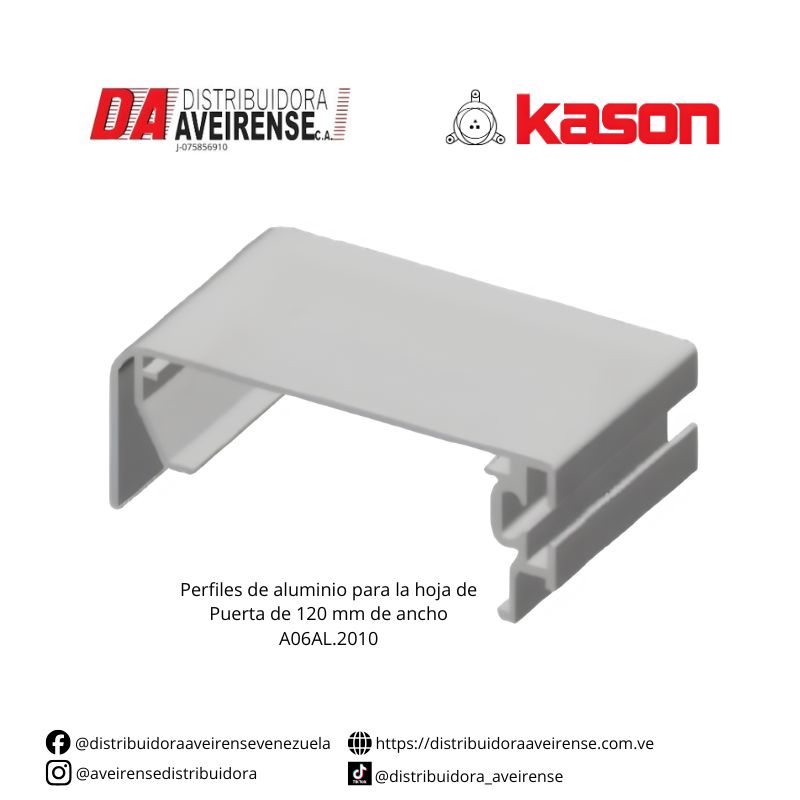 Perfiles de aluminio para la hoja de Puerta de 120 mm de ancho A06AL.2010.