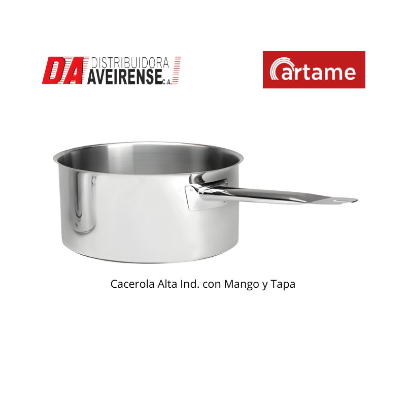 Cacerola Industrial Alta con Mango sin Tapa 16x7.5.