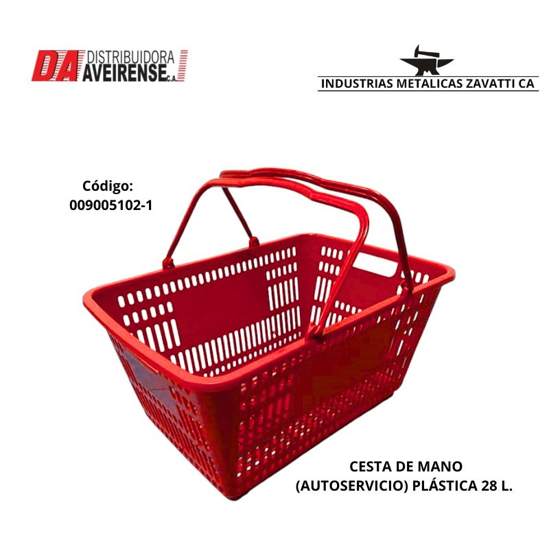 CESTA DE MANO (AUTOSERVICIO)  PLÁSTICA 28 L.