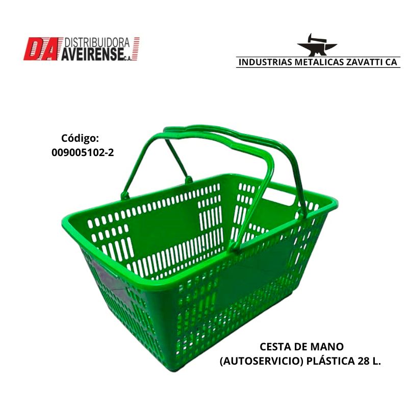 CESTA DE MANO (AUTOSERVICIO)  PLÁSTICA 28 L.