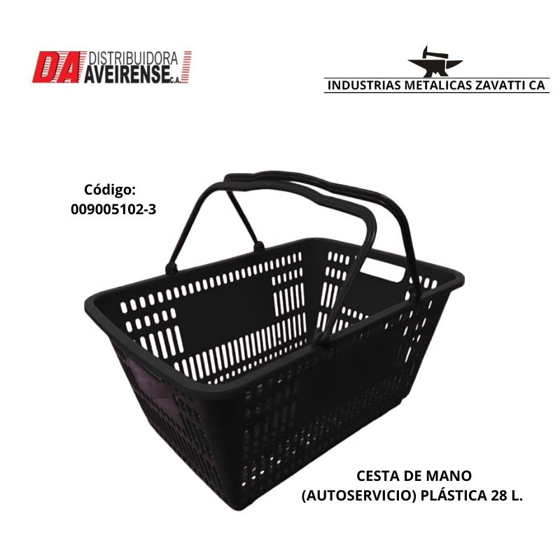 CESTA DE MANO (AUTOSERVICIO)  PLÁSTICA 28 L.