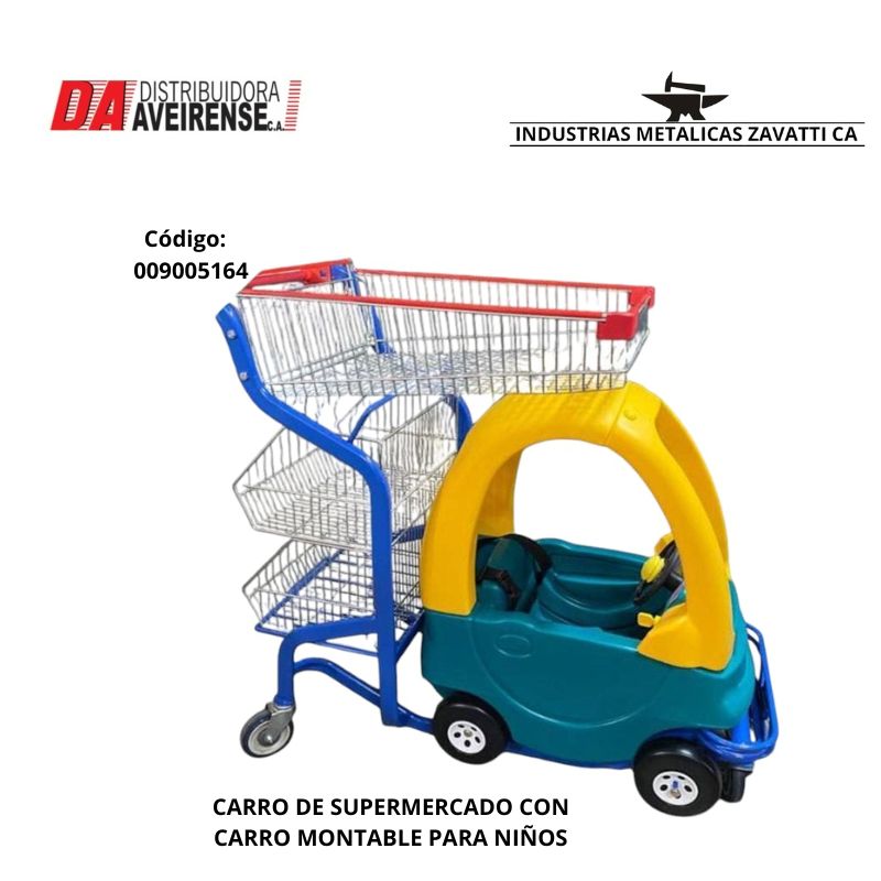 CARRO DE SUPERMERCADO CON  CARRO MONTABLE PARA NIÑOS