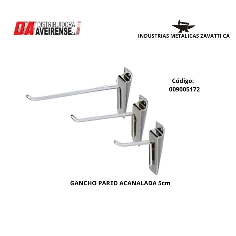 GANCHO PARED  ACANALADA 5cm