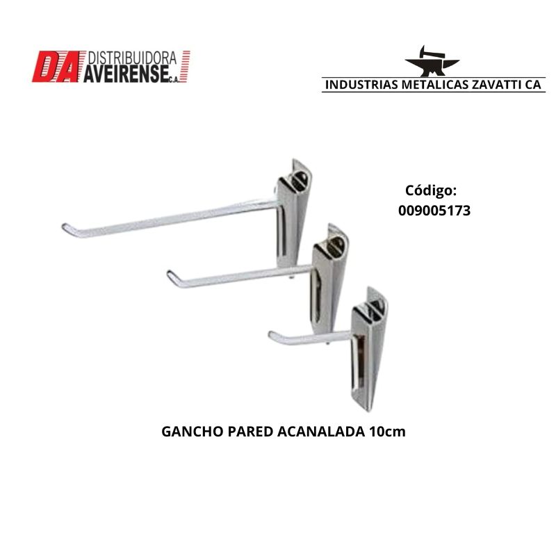 GANCHO PARED  ACANALADA 10cm