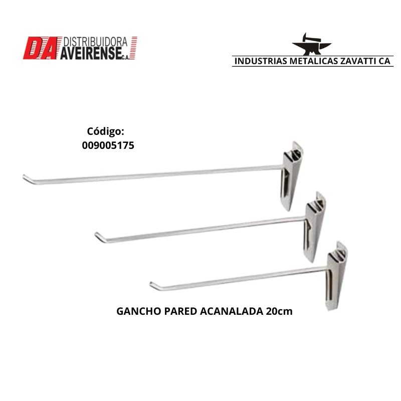  GANCHO PARED  ACANALADA 20cm