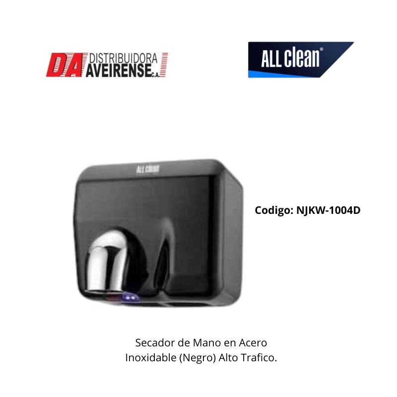 Secador de Mano con Sensor de Acero Inoxidable Negro (Alto Trafico).
