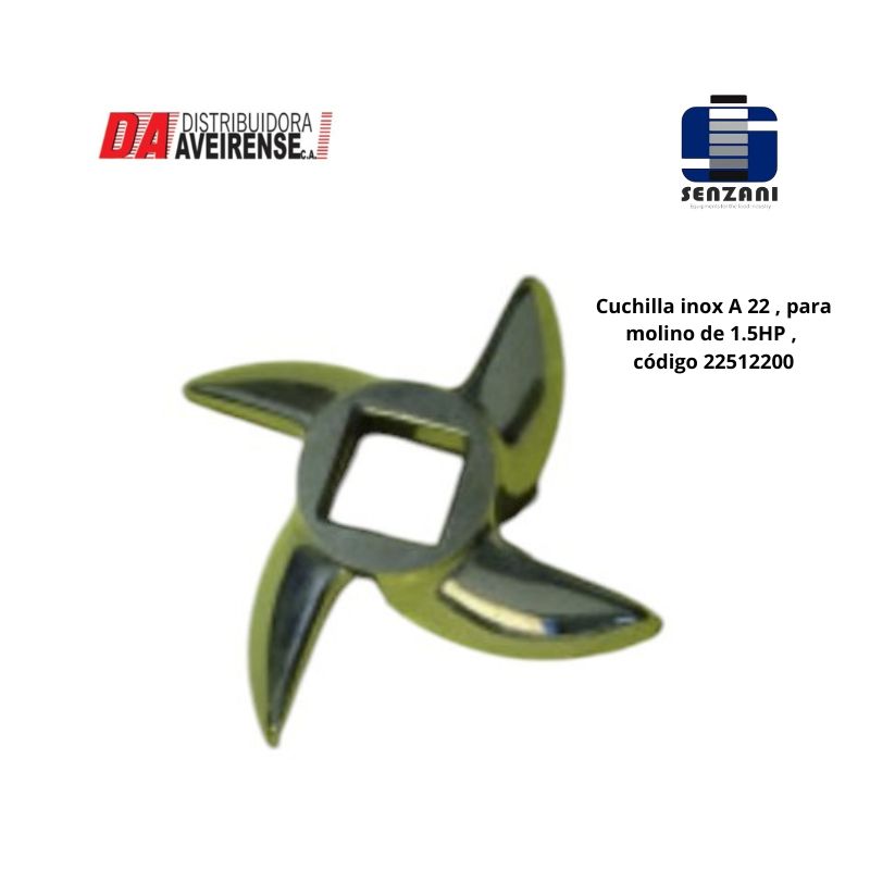 Cuchilla inox A 22 , para molino de 1.5HP