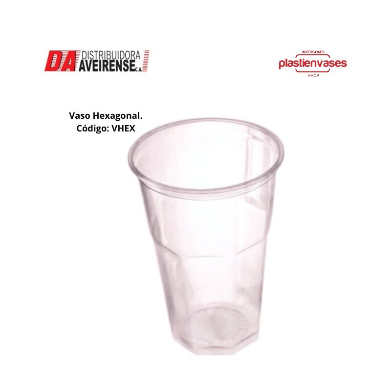 Vasos Hexagonales Color 12oz.