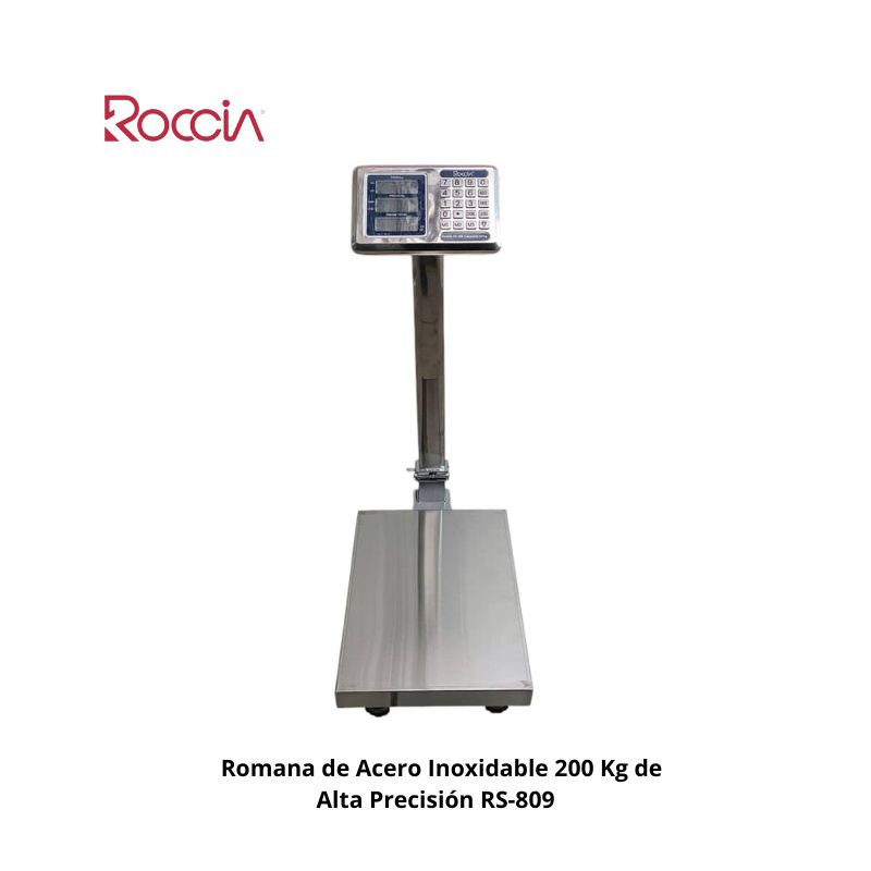  Romana de Acero Inoxidable  200 Kg de Alta Precisión RS-809