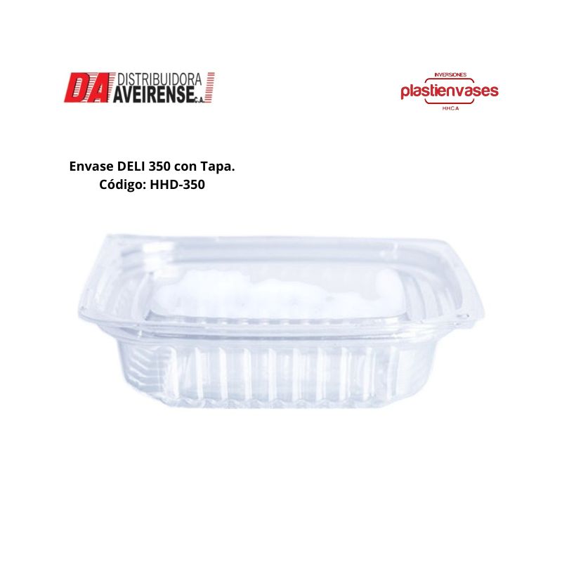 Envase DELI 350. con tapa , bulto de 200 unidades