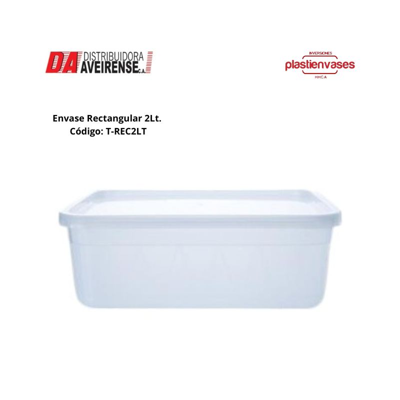 Ensase Rectangular 2Lt. precio unitario con tapa 