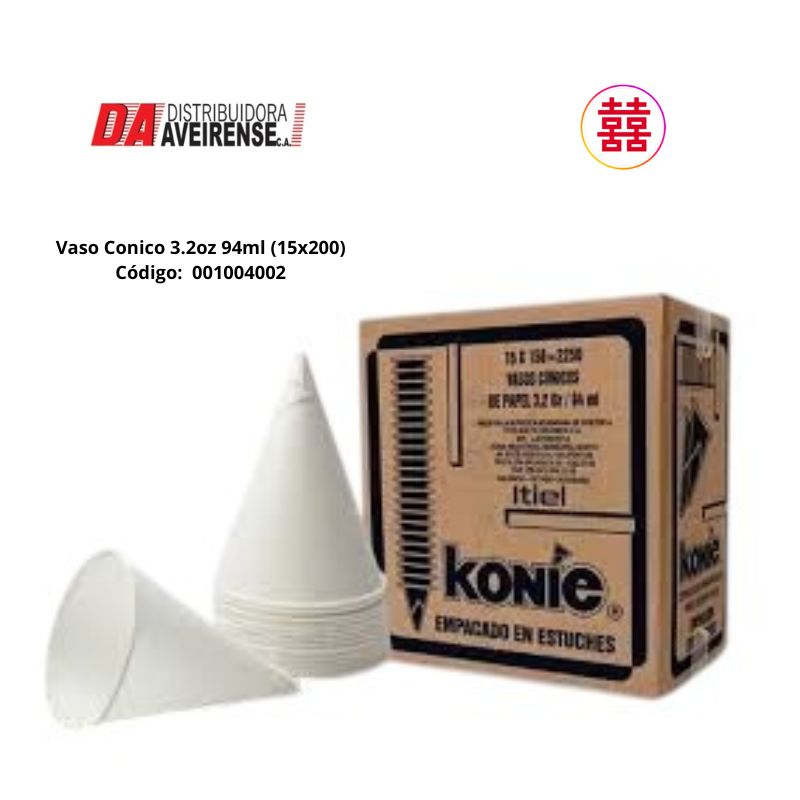 Vasos Conicos 3.2oz/94ml. (15x200)